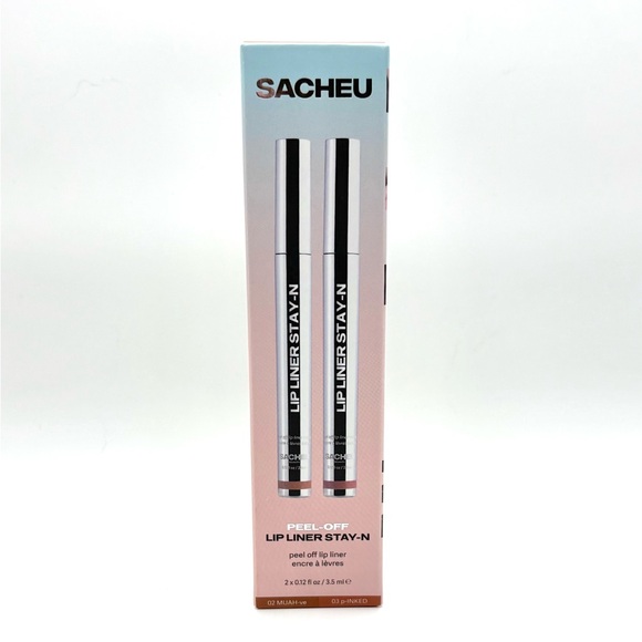 New Sacheu Beauty STAY-N Peel Off Lip Liner Stain in p-INKED & MUAH-ve 2 x 3.5ml - Picture 1 of 6